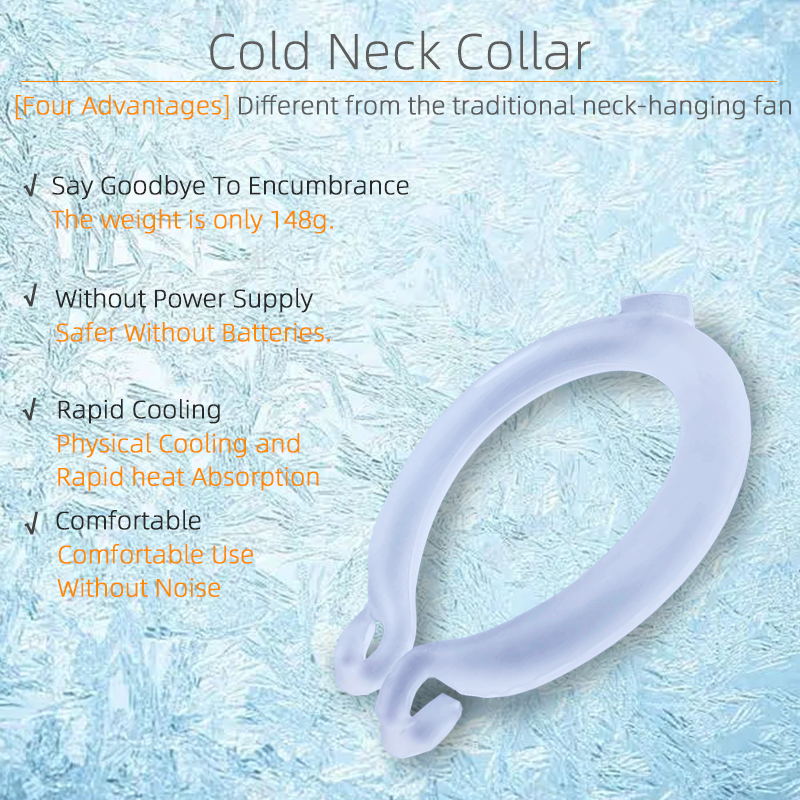 Wearable TPU/PCM Outdoor Indoor Dissipation Reusable Blue Portable Ring Icy Cooling Neck Ice Ring 