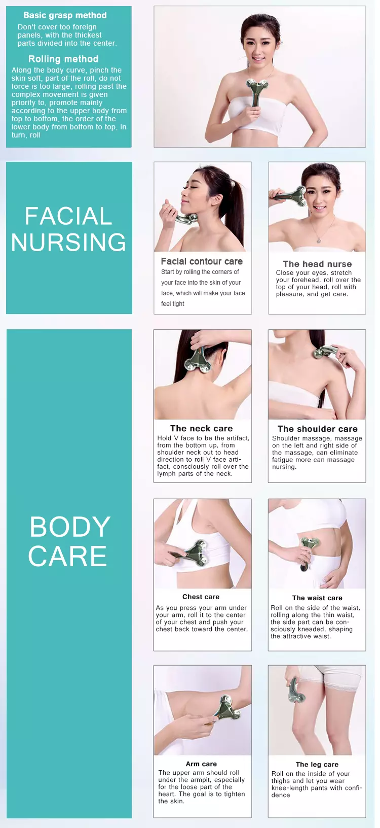 OEM roller massager beauty y shape slimming 3d face massage roller