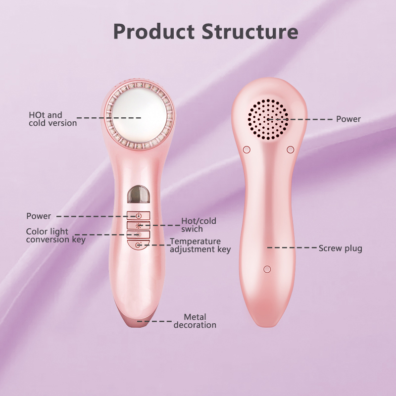 LED Face Skin Rejuvenation Cryotherapy Photon Facial Lifting Vibration Massager Hot Cool Instrument Skin Care Beauty Device(图5)