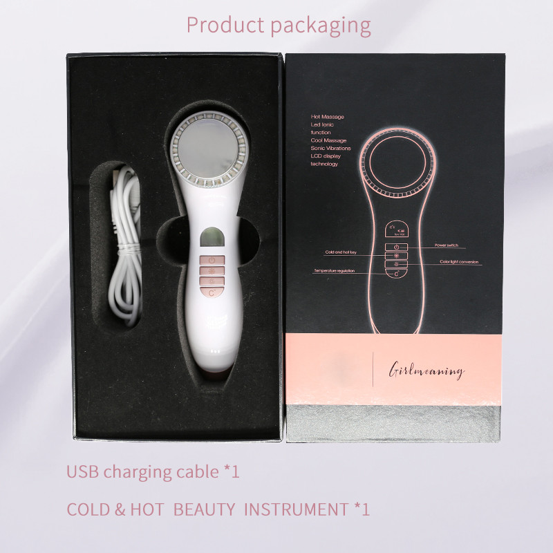 LED Face Skin Rejuvenation Cryotherapy Photon Facial Lifting Vibration Massager Hot Cool Instrument Skin Care Beauty Device(图7)