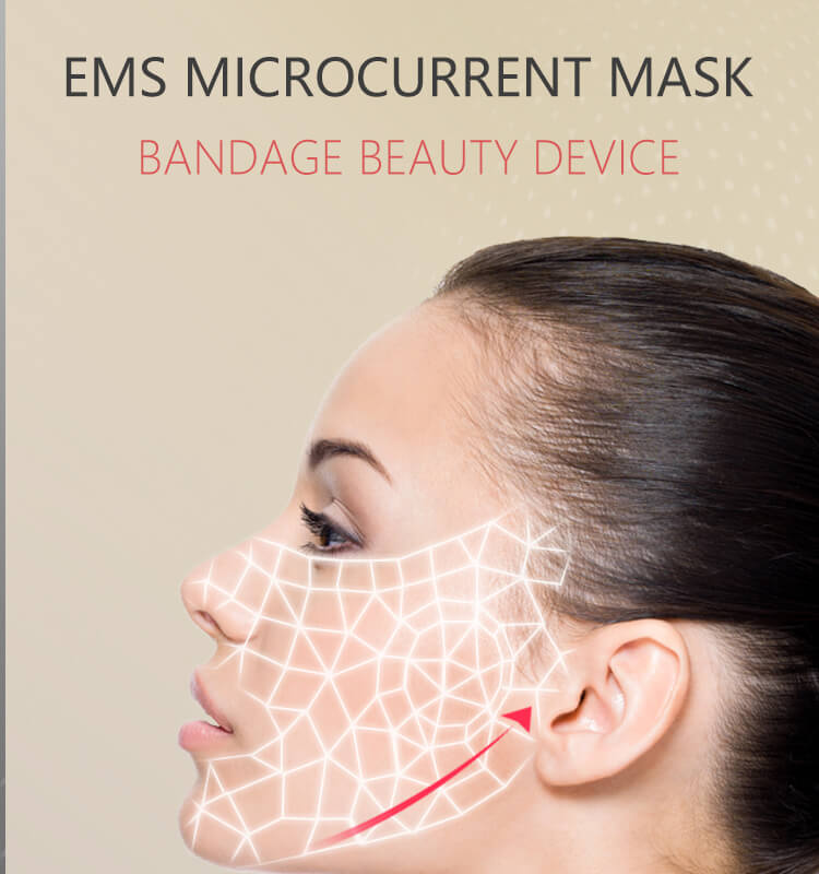 V Shaped Slimming Face Mask EMS Microcurrent Facial Massager Device Face Slimmer Chin Line Lifting Tightening Skin Instrument(图1)