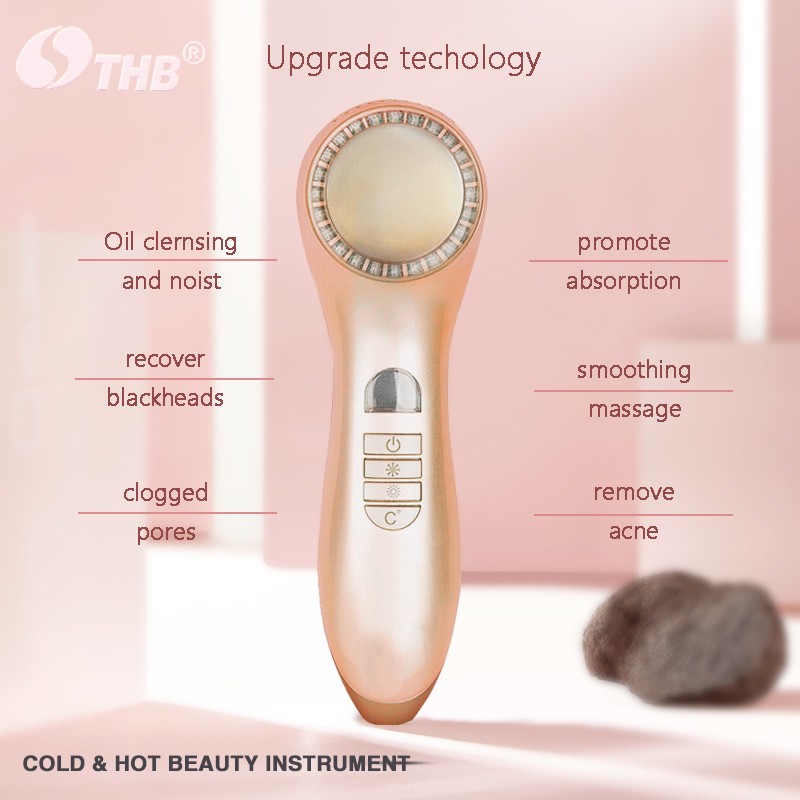 LED Face Skin Rejuvenation Cryotherapy Photon Facial Lifting Vibration Massager Hot Cool Instrument Skin Care Beauty Device